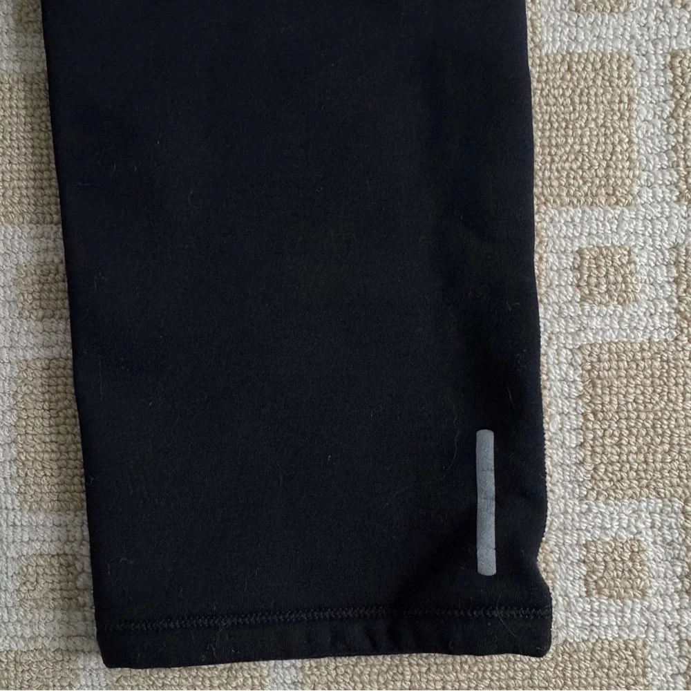 L.L. Bean Black Fleece Lined Thermal Pants Outdoor Hiking Lounge Medium Petite